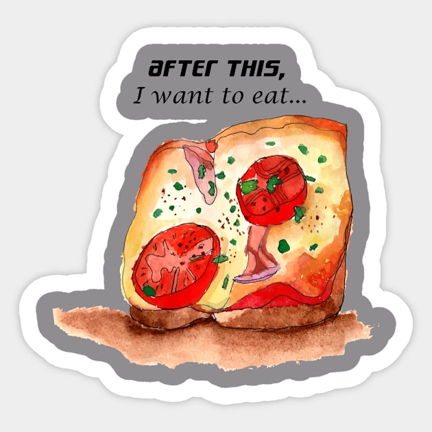 I WANT PIZZA Sticker by HAIFAHARIS